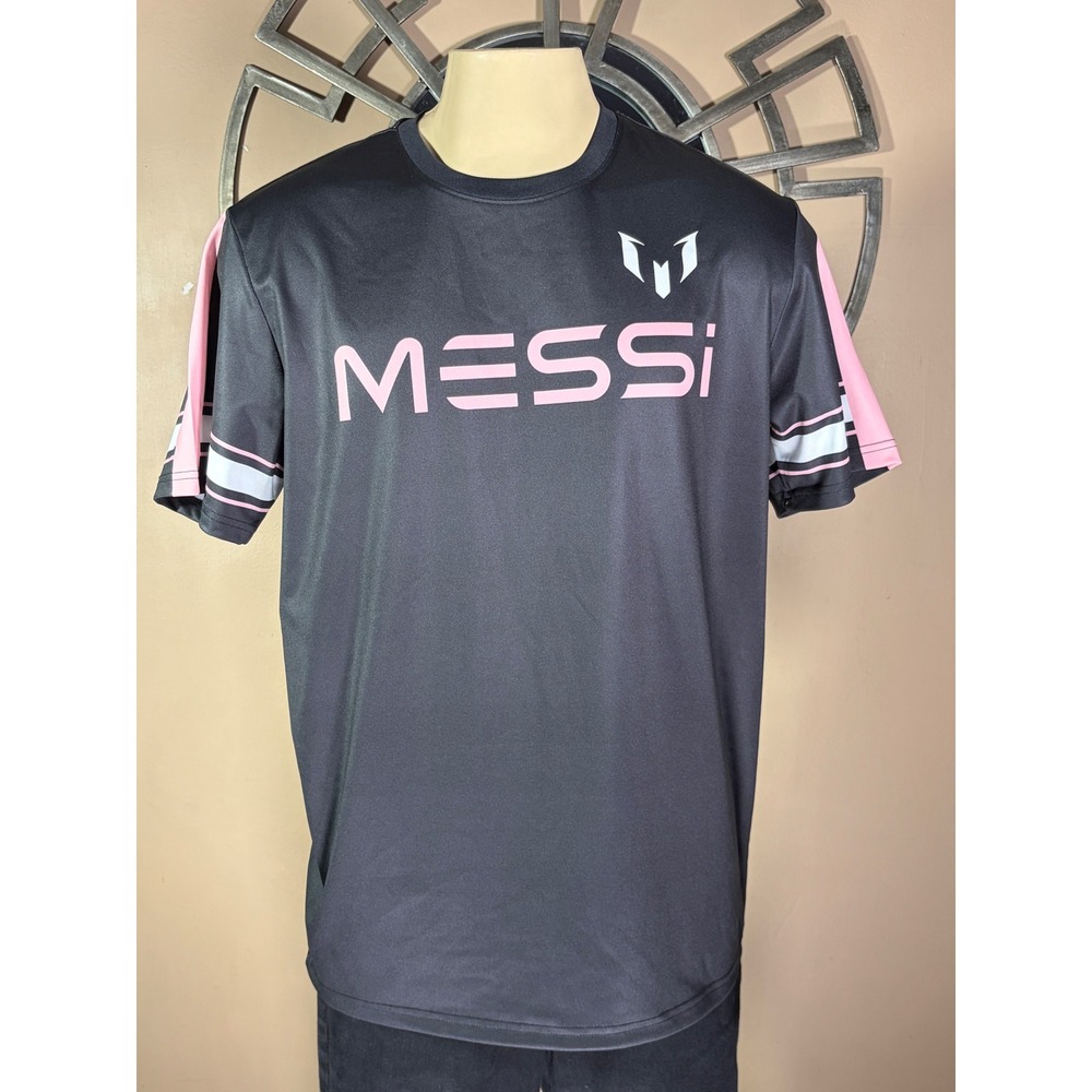 Messi Collection Mens Large Black Pink Soccer Jersey Shirt Inter Miami Style NWT